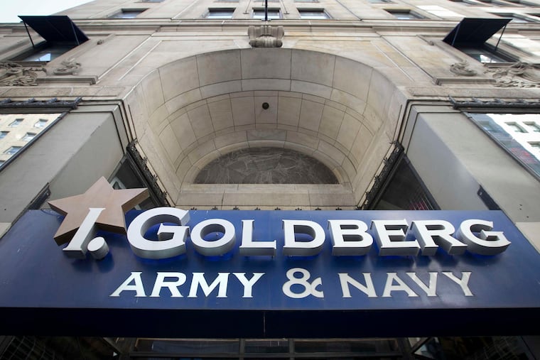 The I. Goldberg Army & Navy surplus store, at its former location at 1300 Chestnut St., began more than 90 years ago near Fourth and Market Streets.