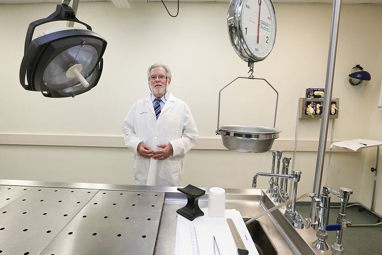 Montco Coroner Walter Hofman reflects on some of the most horrifying and high-profile cases, and his philosophies on forensics in Norristown, Thursday, August 13, 2015. ( STEVEN M. FALK / Staff Photographer )