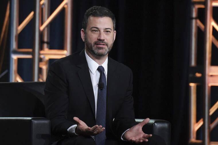 In this Jan. 8, 2018 photo, Jimmy Kimmel participates in the "Jimmy Kimmel Live and 90th Oscars" panel during the Disney/ABC Television Critics Association Winter Press Tour.