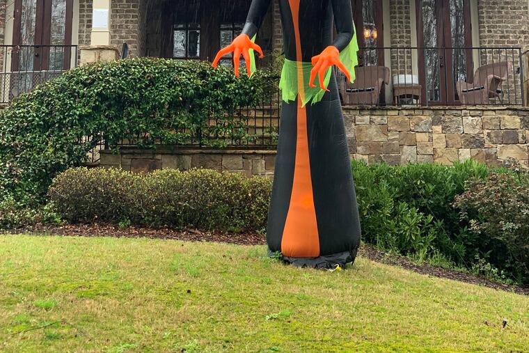 Halloween yard decorations in Brookhaven, Ga., put up during coronavirus isolation.