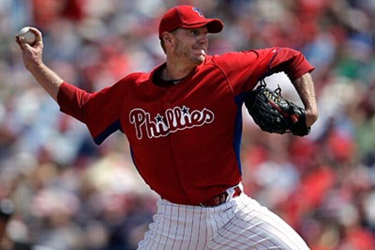 Roy Halladay pitched 7 2/3 innings and allowed just one run. (David Maialetti/Staff Photographer)