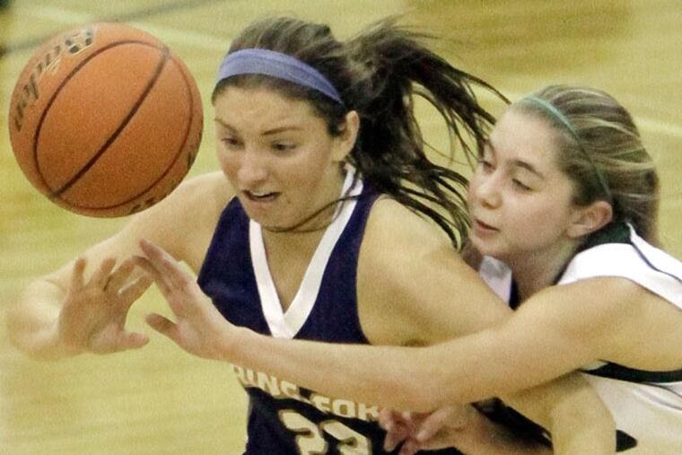 Methacton's Ryan DeOrio (3) tries to steal the ball from Spring-Ford's Sammy Stipa. (Elizabeth Robertson/Staff Photographer)