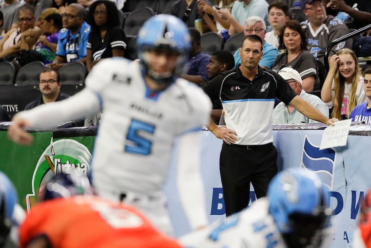 Soul Head Coach Clint Dolezel watches the offense during the first-quarter against the Albany Empire in Arena Football League action on Saturday, June 29, 2019 in Philadelphia.