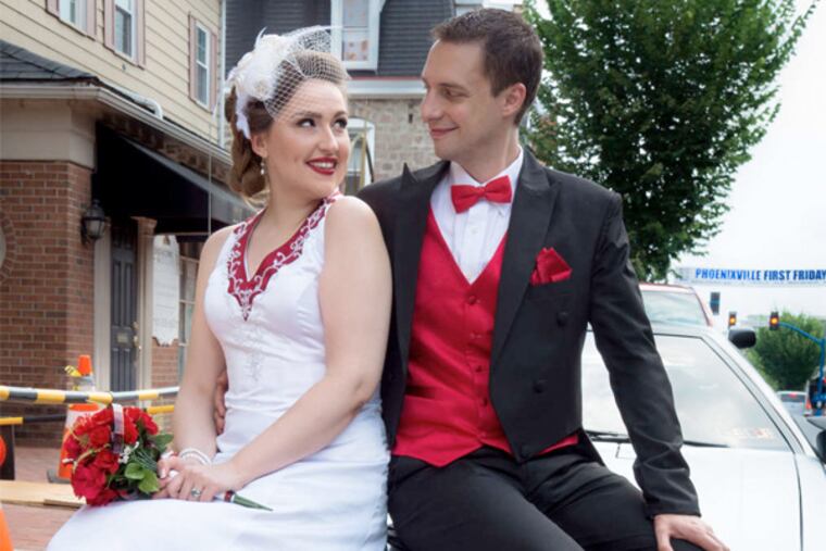 Stephanie Yuhas and Matt Conant rode to their wedding in a DeLorean, which was the car model used for the "Back to the Future" time machine.