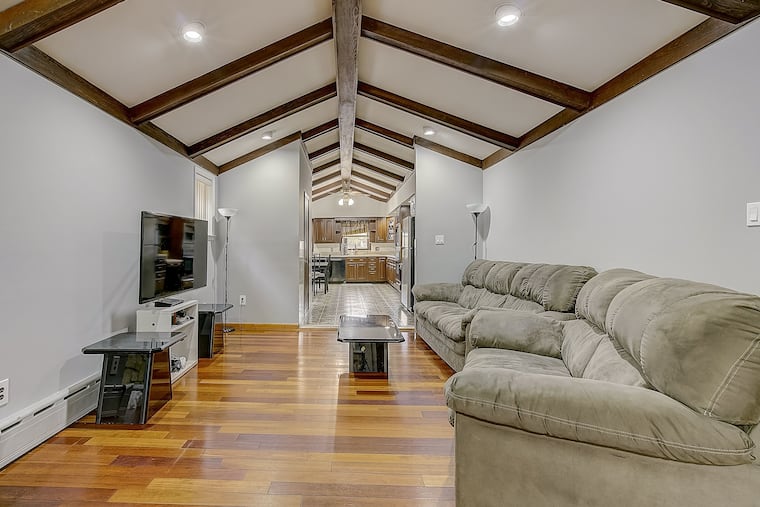 The family room looking into the kitchen of the Port Richmond home.