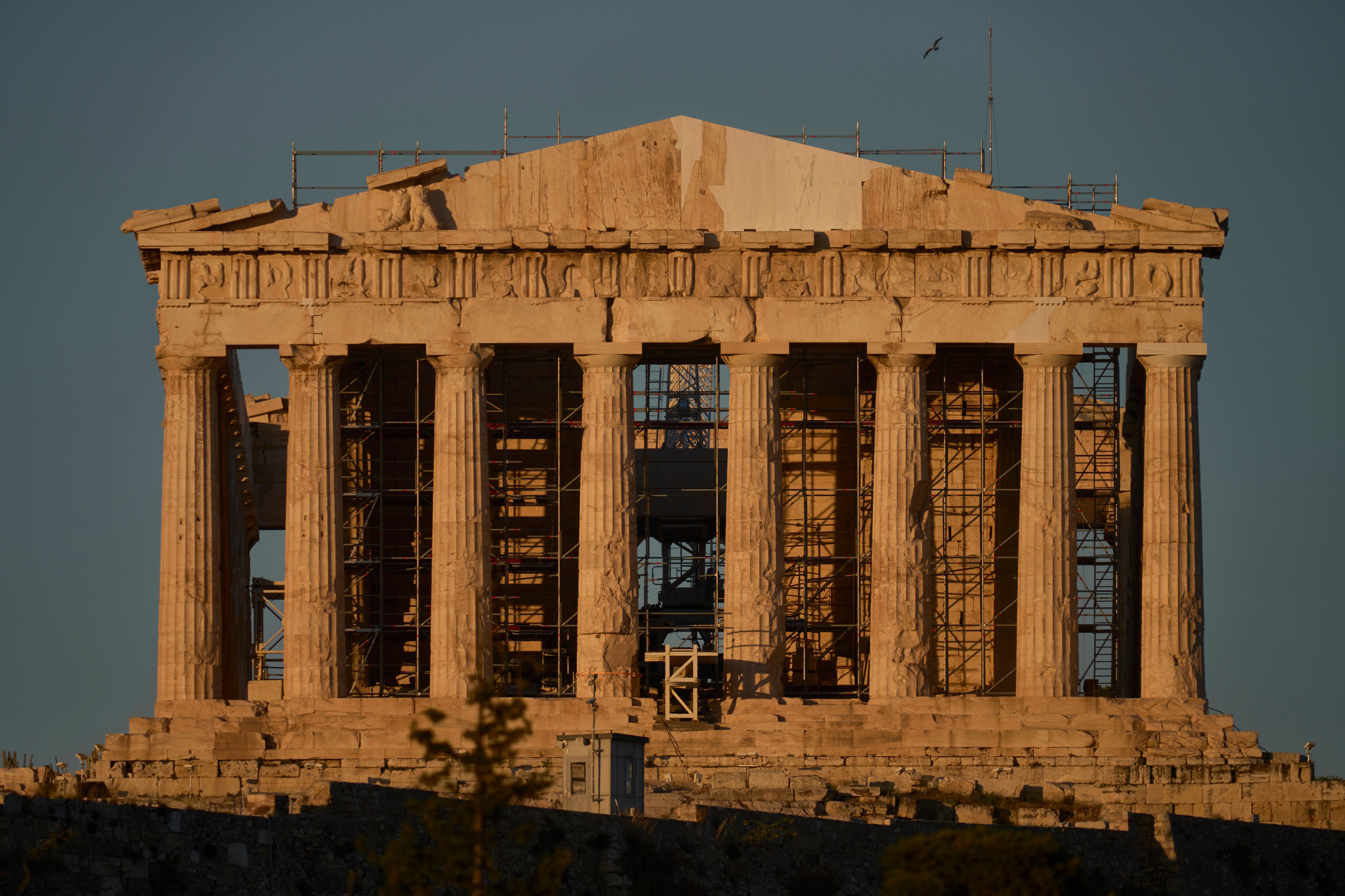 Parthenon restoration reveals ancient western facade after two centuries of gaps