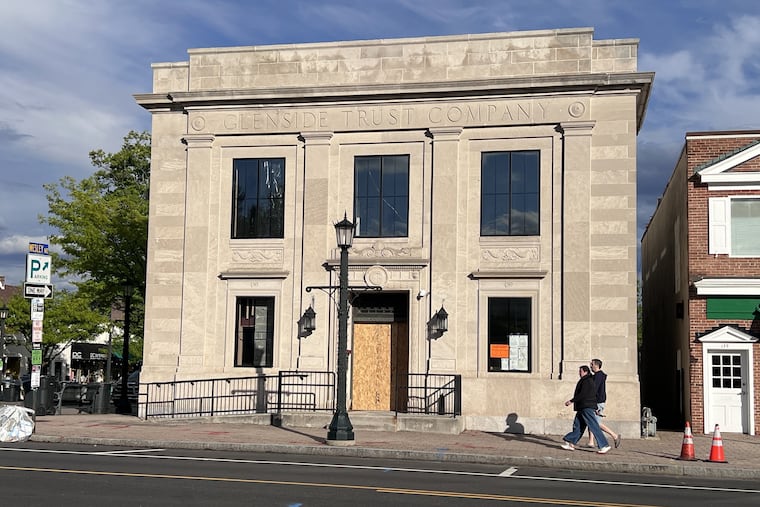 The former Glenside Trust Co., as seen May 2, 2026.