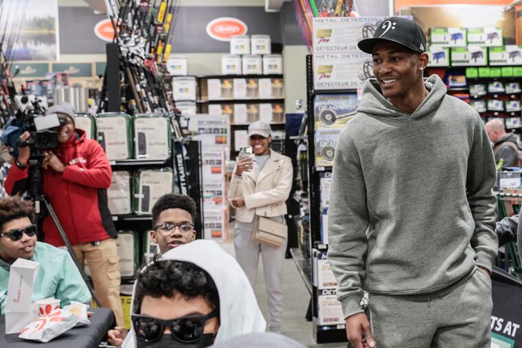DeVonta Smith enjoyed interacting with local kids during his recent coat giveaway event.