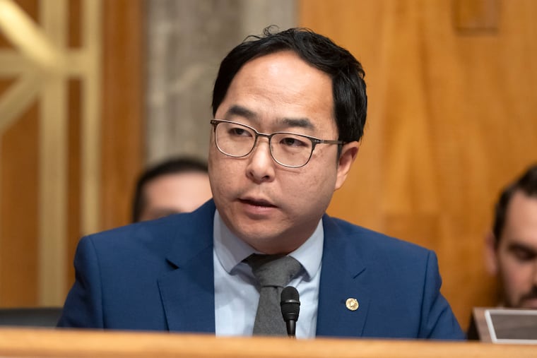 Sen. Andy Kim, D-N.J., speaks during a hearing on Capitol Hill, April 3, 2025, in Washington.