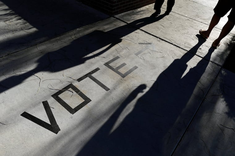 Voters head to the polls at the Enterprise Library in Las Vegas.
