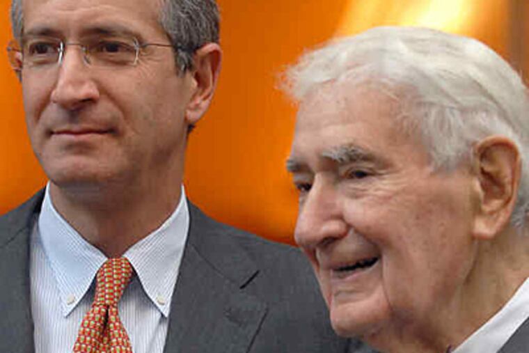 Ralph J. Roberts (right), chairman emeritus, founded the firm in 1969. His son, Brian L. Roberts (left), became president 20 years ago, growing revenue from $500 million to $34 billion. (Tom Gralish / Staff)