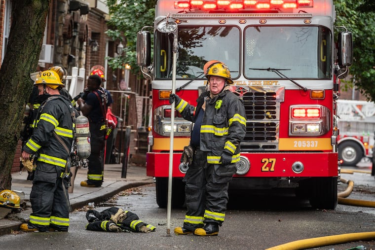In this 2023 file photo, Philadelphia firefighters work an all-hands fire on the 2600 hundred block of South Hutchinson Street.