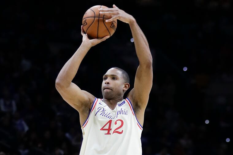 Sixers center Al Horford is listed as questionable for Sunday's game against the Brooklyn Nets at the Barclays Center.