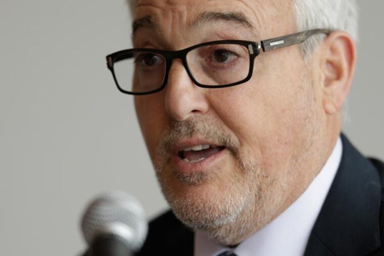 Attorney Sol Weiss takes part in a concussion symposium at Villanova University School of Law, Friday, March 15, 2013, in Villanova, Pa. (AP Photo/Matt Rourke)