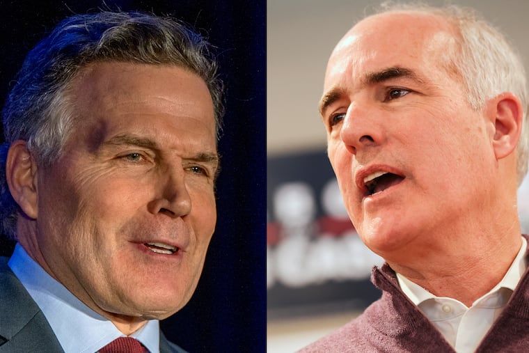 Republican U.S. Senate candidate Dave McCormick, left, has trailed Democratic incumbent Bob Casey in recent polls.