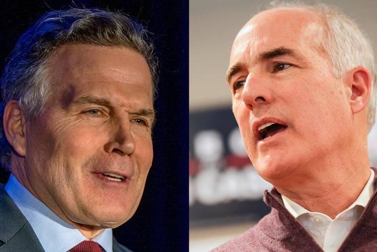 Republican U.S. Senate candidate Dave McCormick, left, and Democratic Sen. Bob Casey.
