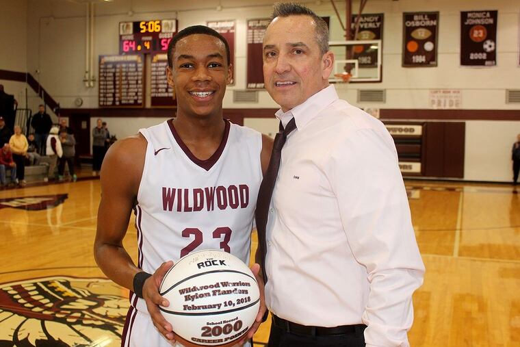 Kyion Flanders scored his 2,000th career point in Wildwood’s 77-70 victory over Lower Cape May on Saturday.