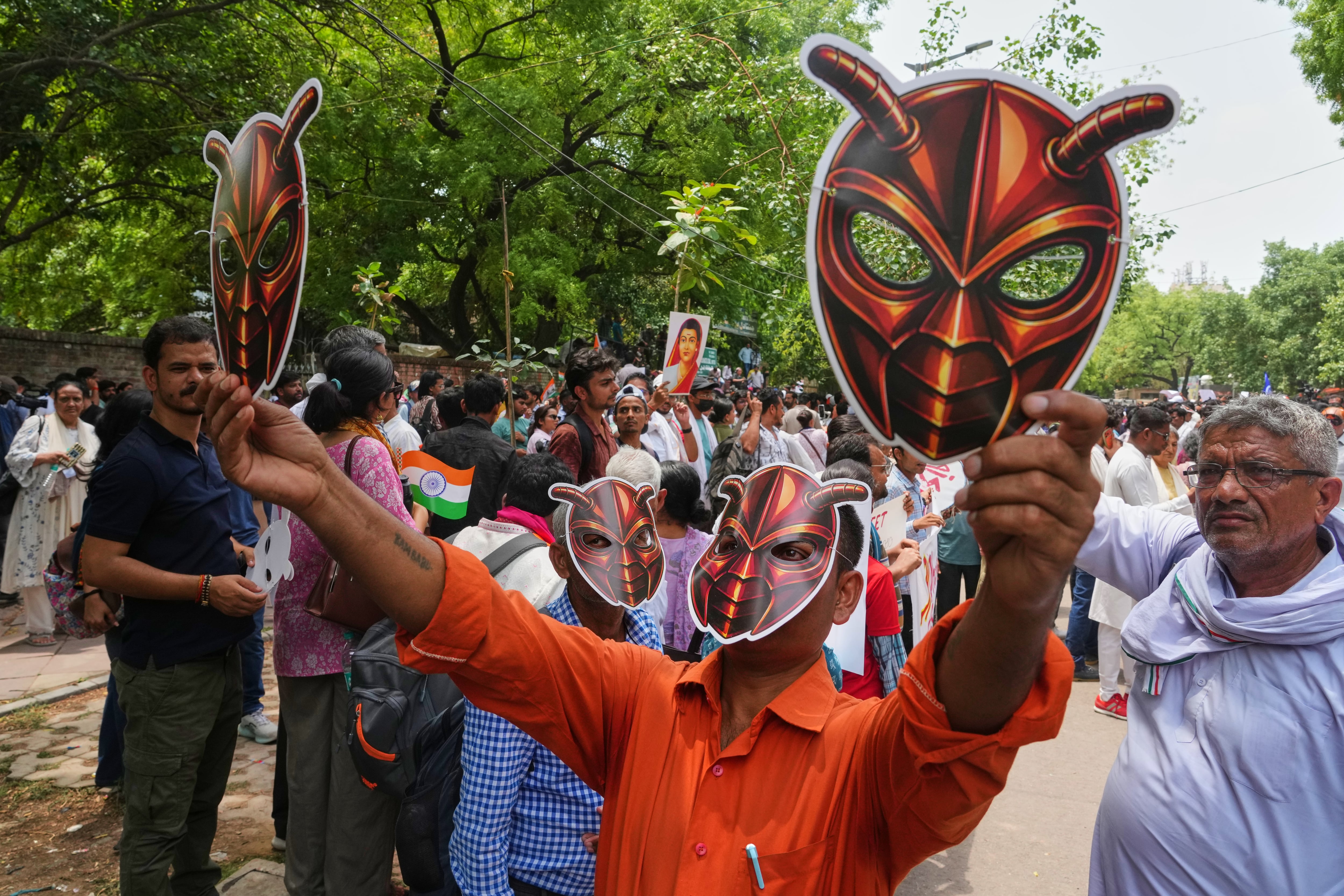 Mock political party for India's young 'cockroaches' holds first street protest