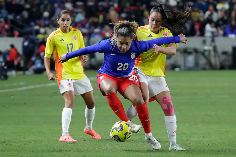 Catarina Macario (center) scored her first goal for the U.S. national team in three years.