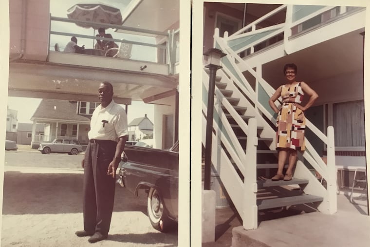 Ella and Frank Foster at the old Elfra Court Motel at 119 West Roberts Ave., which was operated by the Fosters from 1950 to 1975 as Wildwood's first Black motel, where Black visitors and entertainers, unwelcome at other motels, stayed. Bruce Harris, their grandson, is writing a book on the motel and that era in New Jersey, and arranged for a historical plaque to be erected outside.