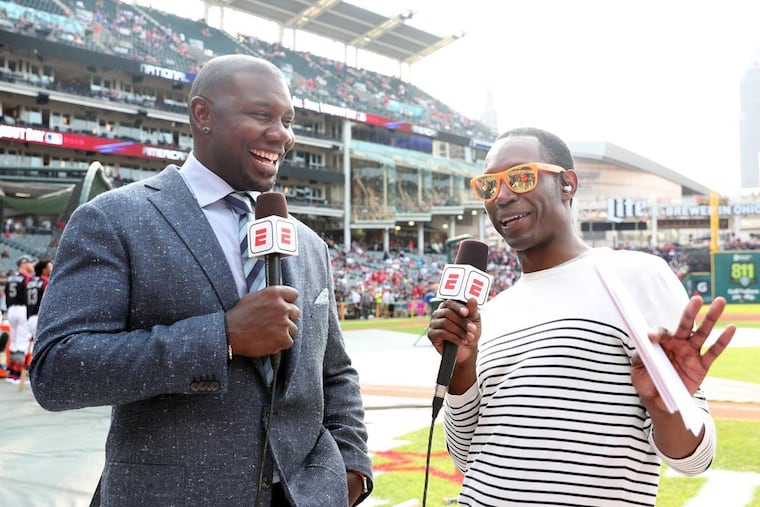 Former Phillies slugger Ryan Howard (left) with The Undefeated's Clinton Yates. Howard is walking away from a multi-year deal with ESPN to focus on other ventures.