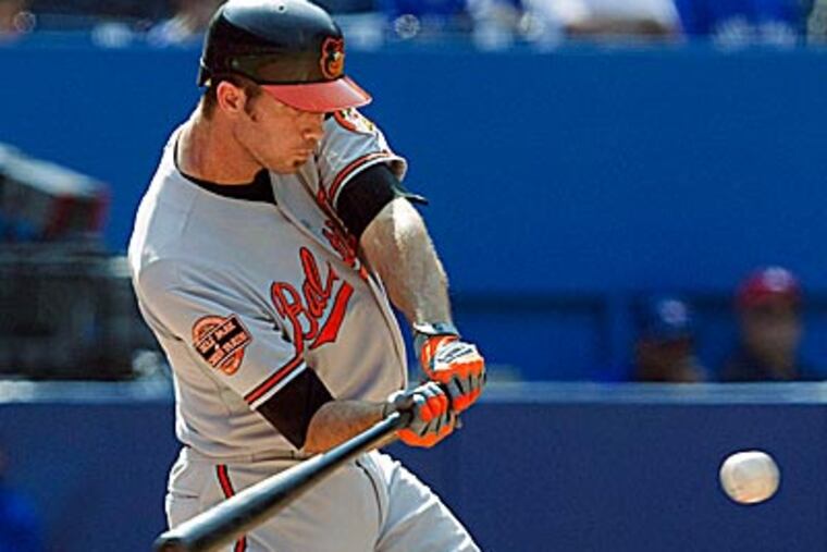 Orioles' J.J Hardy connects on an RBI-single Monday against the Blue Jays. (Chris Young/AP/The Canadian Press)