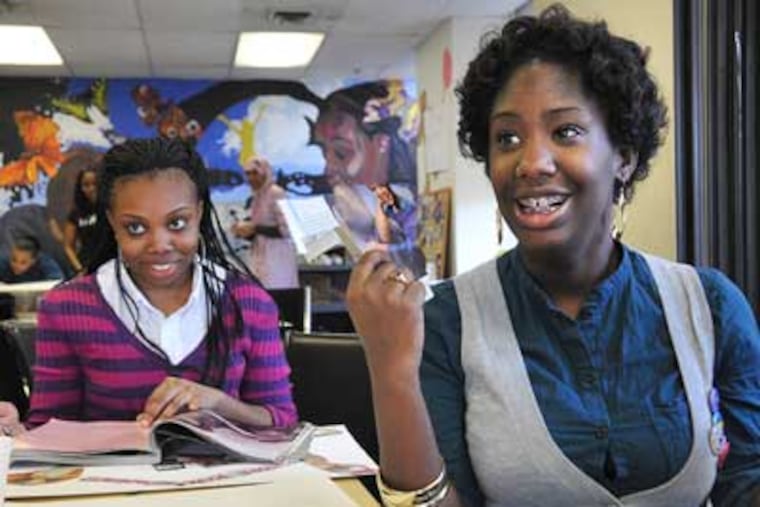 At Girls Inc. in Philadelphia, Shanaya Ball (right) and Medina McClain work on a project. The agency’s goal is helping girls, ages 6 to 18, build self-esteem and life skills to be successful adults. (Sharon Gekoski-Kimmel / Staff Photographer)