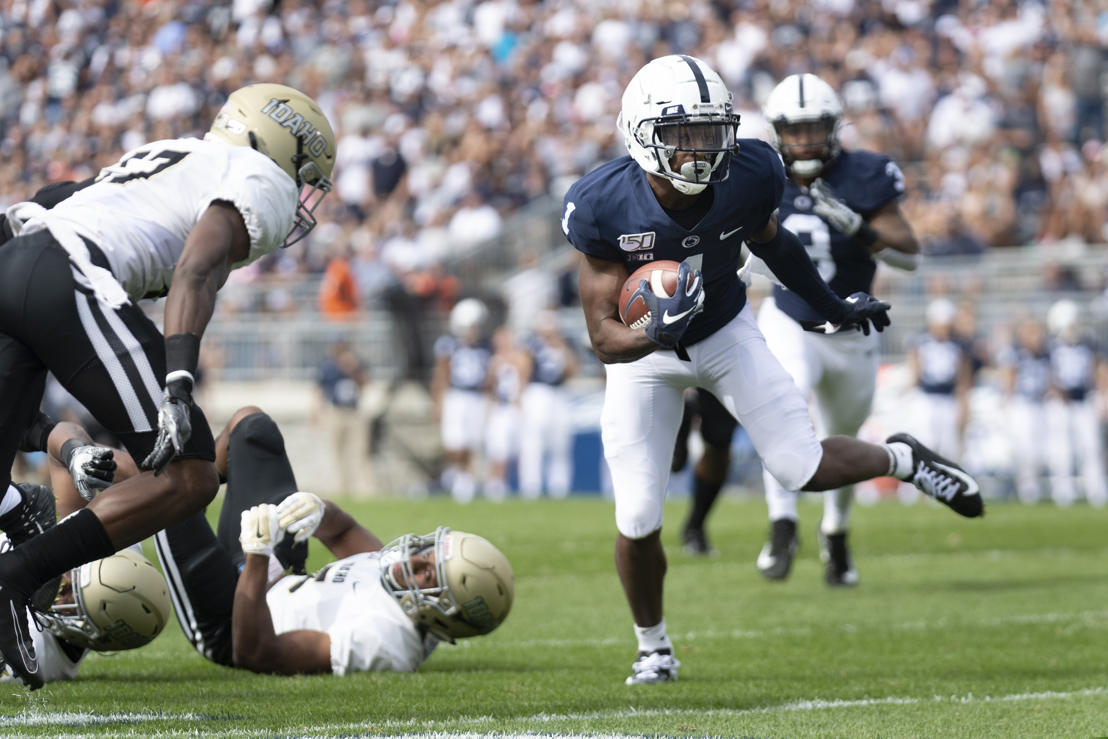 Wide receiver K.J. Hamler had two touchdowns and 115 receiving yards in Penn State's season-opening win over Idaho.