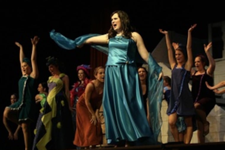 Junior Grace Agnew plays Amneris in Moorestown High School's production of "Aida" on Thursday. The show's costume design, which featured more than 200 outfits and multiple costume changes, was a challenging part of the production.