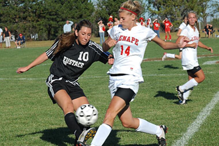 Lenape girls soccer is the top seed heading into the Coaches Tournament. (April Saul / Staff Photographer)