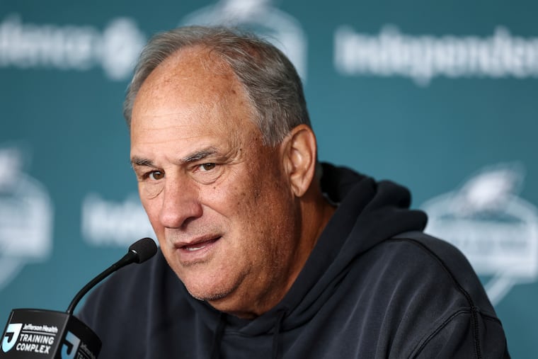 Eagles defensive coordinator Vic Fangio met the media for the first time in 2026 training camp on Thursday, touching on a range of topics.