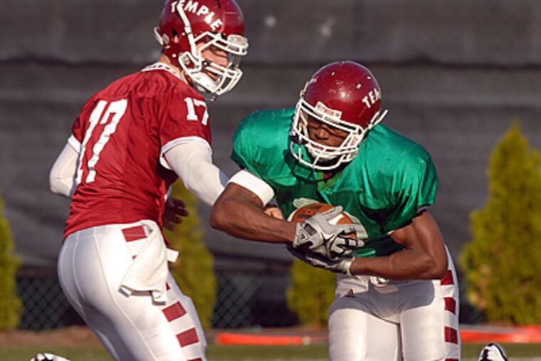 Temple Owl's 2009 quarterback, Vaughn Charlton, will be playing tight end during the 2010 season. (Tom Gralish / Staff Photographer)