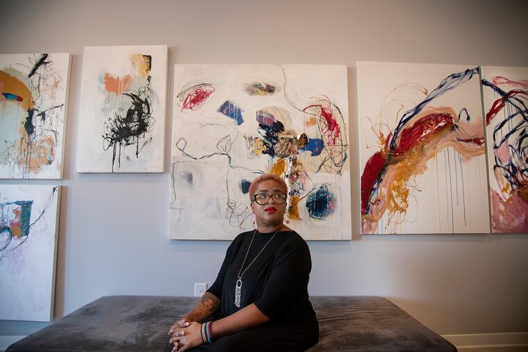 A'Driane Nieves (aka Addye B), at her new gallery, Tessera Arts Collective.