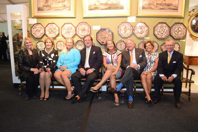 Jaon Holmes (from left), Diana Bittel, Anne and Matt Hamilton, Martha and Bill Cyphers and Karen Drury and her husband Bob.
MAGGIE HENRY CORCORAN / For the Inquirer