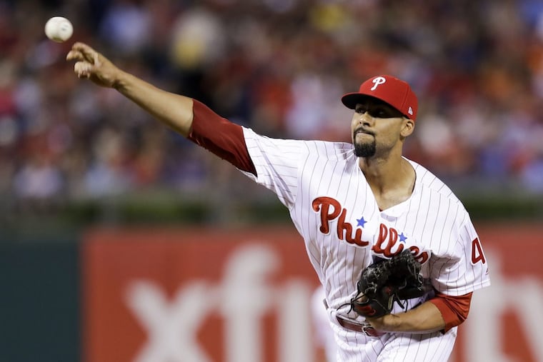 Jesen Therrien delivers a pitch against the Atlanta Braves on July 29.