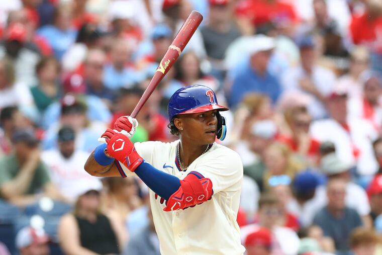 Phillies outfielder Cristian Pache is back on the roster after surgery on July 17 to remove a screw that irritated his right elbow.
