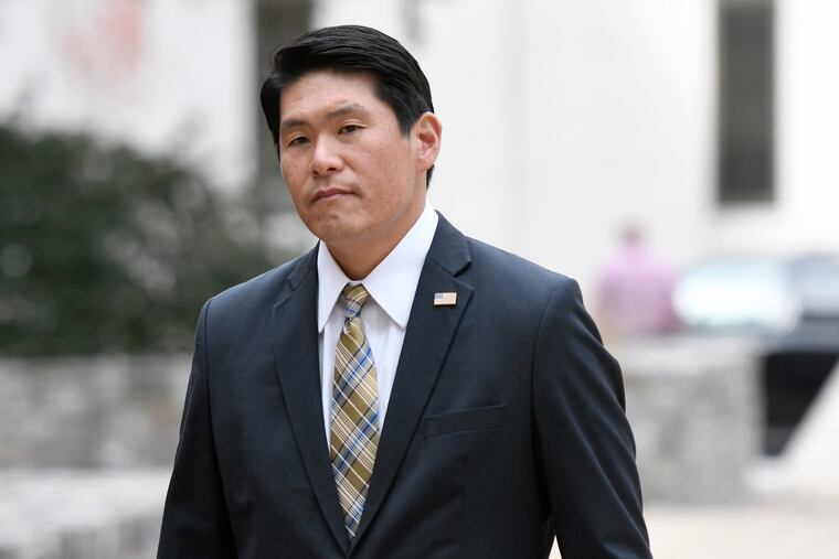 U.S. Attorney Robert Hur arrives at U.S. District Court in Baltimore, on Nov. 21, 2019.