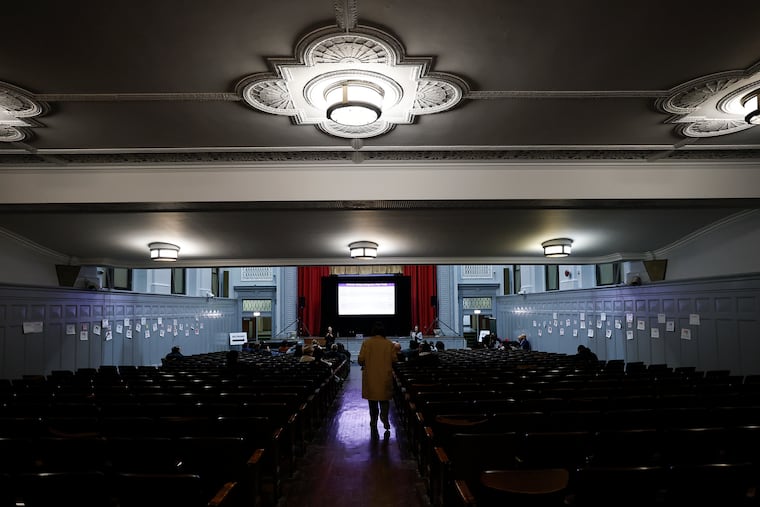 Community members attended a meeting about the closure of the Penn Treaty School in this February file photo.