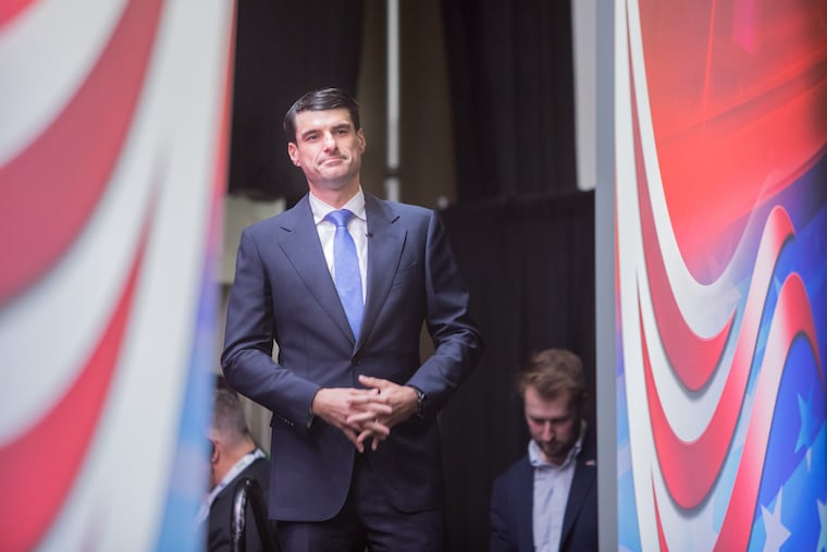 U.S. Rep. Rob Bresnahan prepares to addresses the annual Pennsylvania Leadership Conference in Camp Hill in April. The freshman Republican has faced scrutiny over his stock trading.
