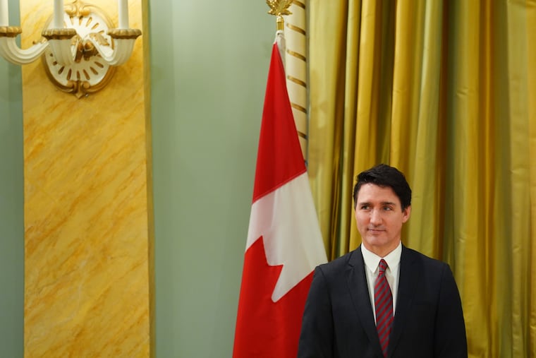 Canadian Prime Minister Justin Trudeau looks on during a cabinet swearing-in ceremony at Rideau Hall in Ottawa on Friday, Dec. 20, 2024.