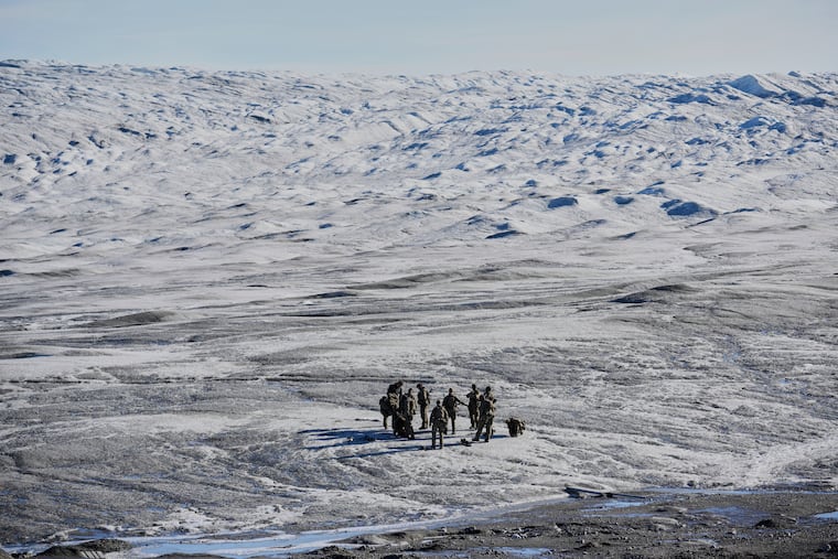Danish military forces participate in an exercise with hundreds of troops from several European NATO members in Kangerlussuaq, Greenland, in September.