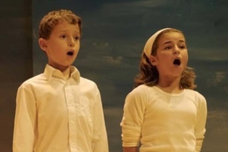 Gregory Smith and Paige Romano, members of the Media Theatre Camp and Theatre School, appear in a stage version of Disney's "Aladdin," scheduled for Saturday mornings in June.