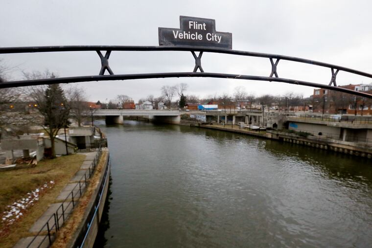 The Flint River in Flint, Mich., in January 2016.