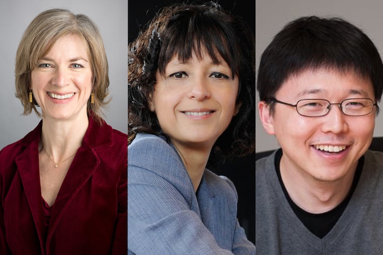 Jennifer Doudna (left) of the University of California at Berkeley, collaborated on CRISPR with Emmanuelle Charpentier (center), of the Max Planck Institute for Infection Biology in Germany. Feng Zhang (right), a researcher at the Massachusetts Institute of Technology and the Broad Institute, leads a rival team working on the gene-editing technique.