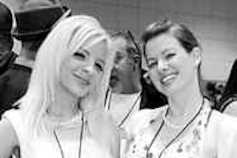 Denise Blanchette (left), Sarah Diesel at June's THC Expo hemp and art show in L.A., attended by 25,000.