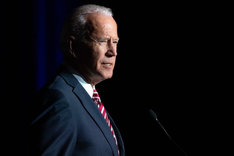 Former US Vice President Joe Biden speaks during the First State Democratic Dinner in Dover, Delaware, on March 16, 2019. (Saul Loeb/AFP/Getty Images/TNS)