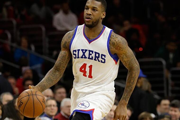 Philadelphia 76ers' Thomas Robinson in action during an NBA basketball
game against the Washington Wizards, Friday, Feb. 27, 2015, in Philadelphia. (Matt Slocum/AP)