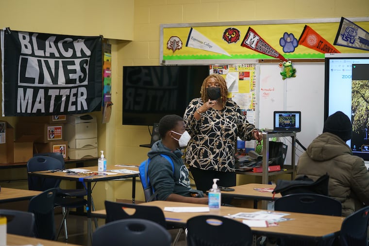 Paula Crawford, school counselor, at the U School in Philadelphia, Nov. 15, 2021.