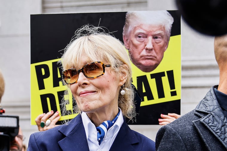 E. Jean Carroll exits the New York Federal Court after former President Donald Trump appeared in court on Sept. 6. Trump has been found liable for sexually abusing and defaming Carroll.