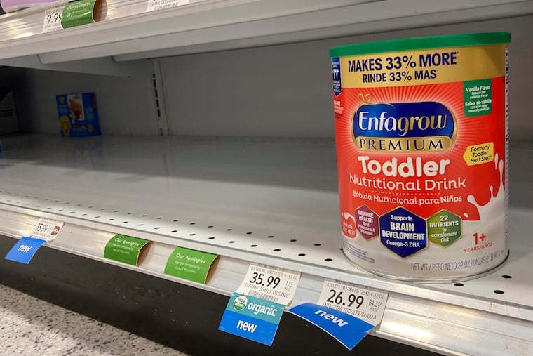 A lone can of Toddler Nutritional Drink is shown on a shelf in a grocery store in Surfside, Fla.
